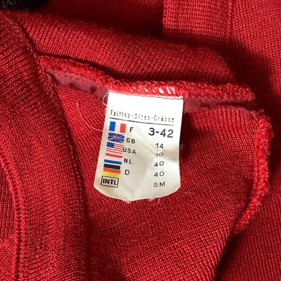 Saint James Red Wool Embossed Metal Buttons Long Sleeve Cardigan Sweater 10 - Picture 8 of 10